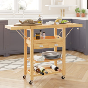 Küchenwagen Massivholz Eiche